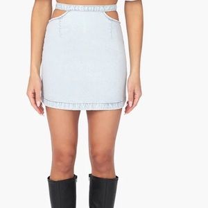 New! WeWoreWhat Denim Mini Skirt